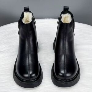 Winter Soft Leather Soft Sole Snow Boots For Women
