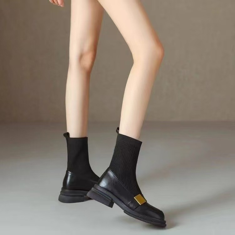Mid-heel Retro New Loafer Ankle Boots - Image 2