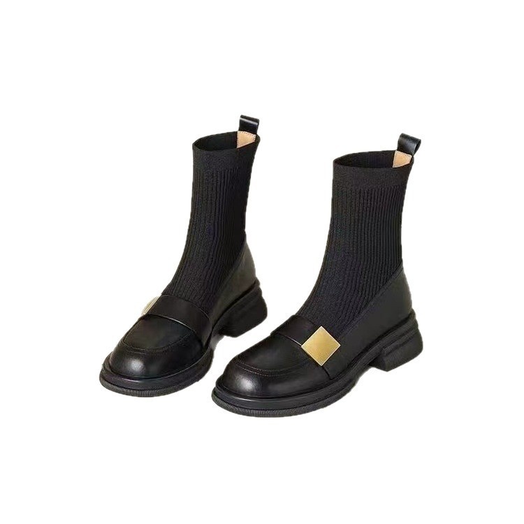 Mid-heel Retro New Loafer Ankle Boots - Image 5