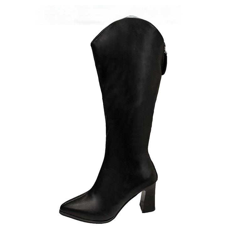 Women's Plus-size Pointed-toe Boots With Back Zippers - Image 5