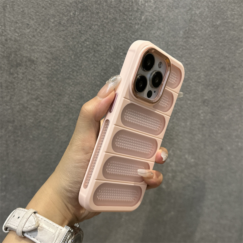 Breathable Heat Dissipation Mesh Case For ApplePhone 15 14 13 12 11 Pro Max Plus Matte Cooling Metal Lens Ring Hard Bumper Cover - Image 7