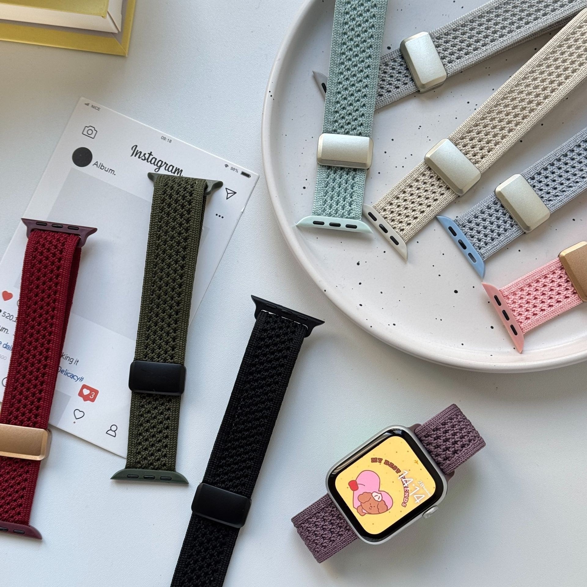 Upgraded Double Loop Knitted Nylon Magnetic Buckle Strap - Image 2