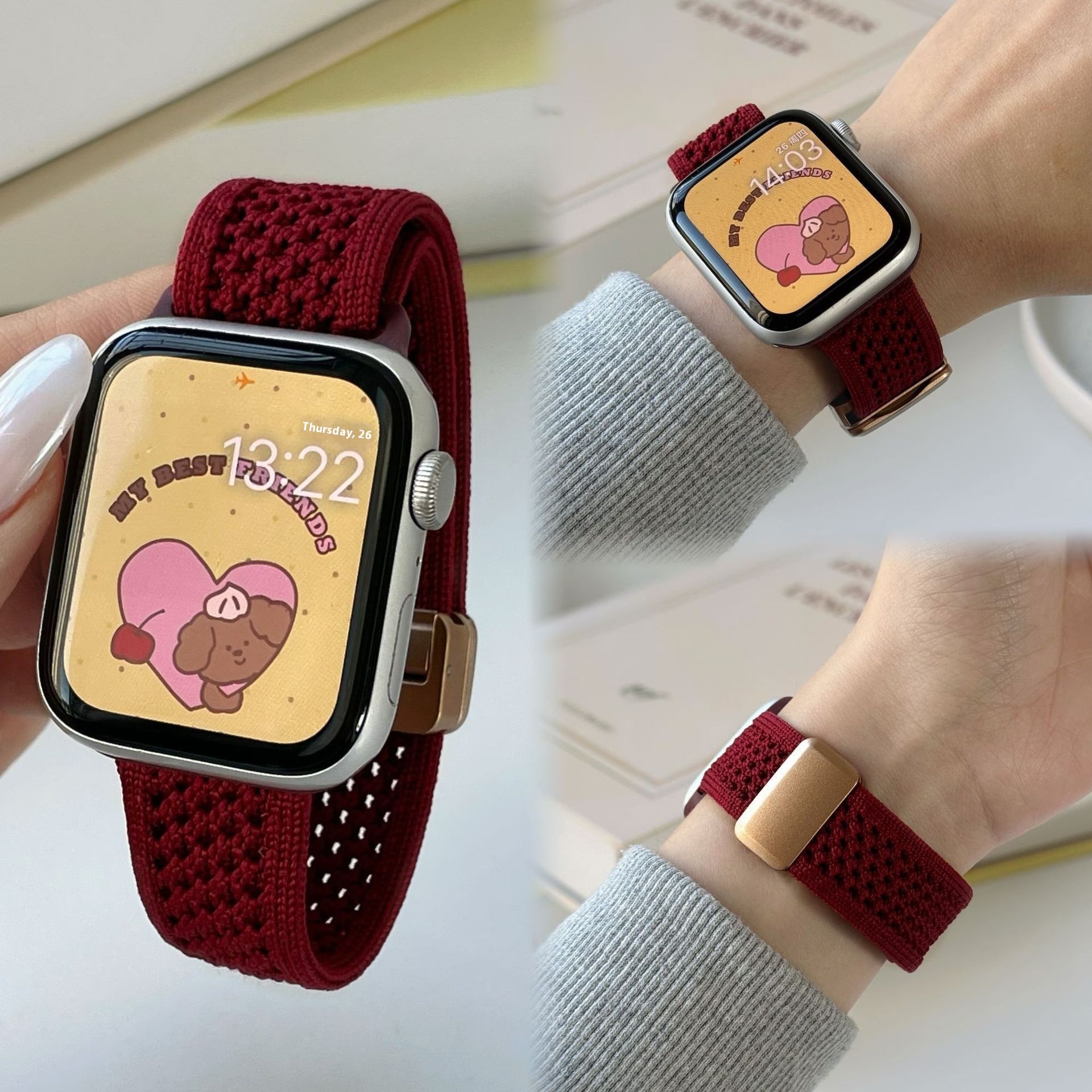 Upgraded Double Loop Knitted Nylon Magnetic Buckle Strap - Image 4