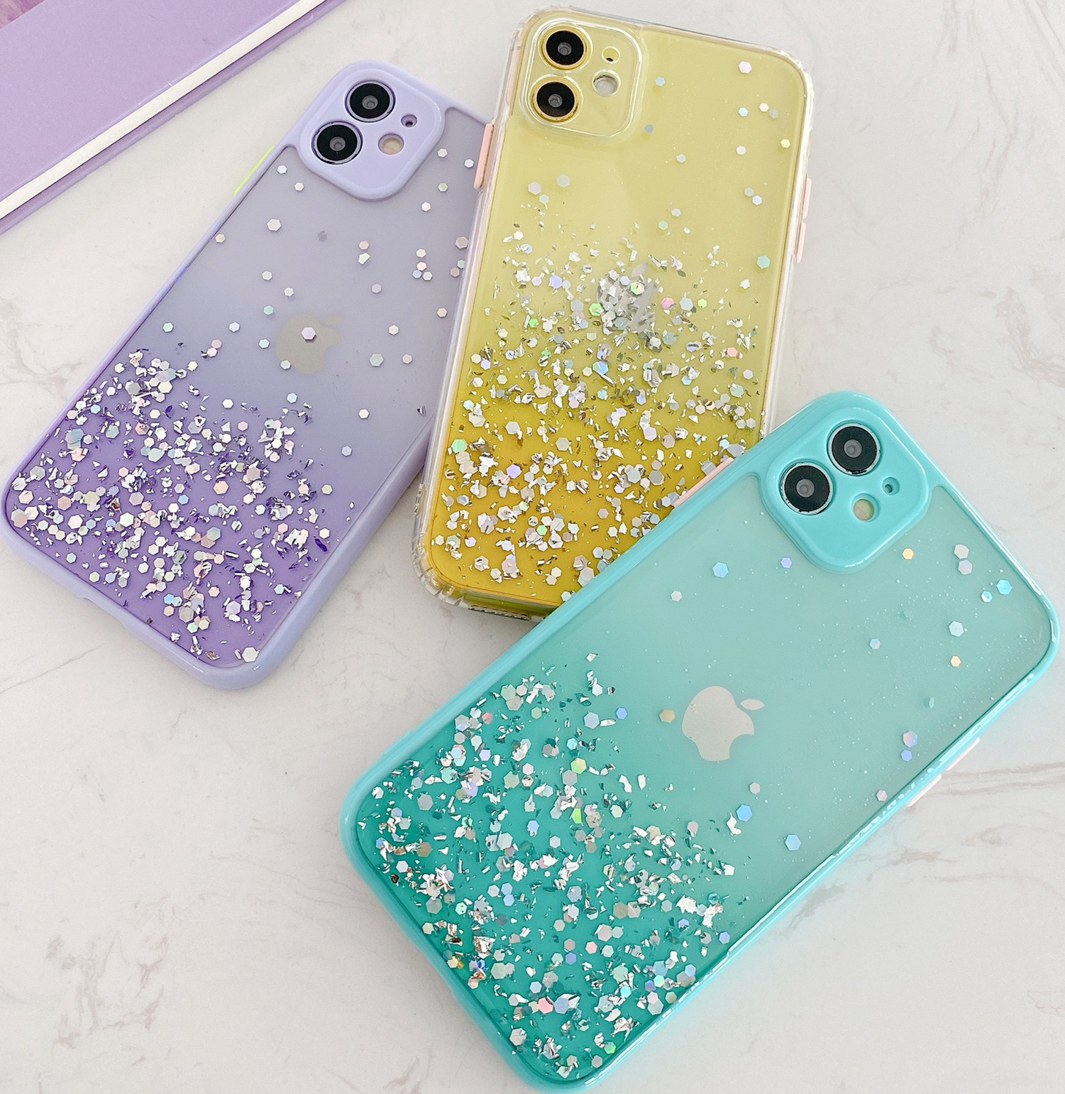 Compatible With , Epoxy Glitter 8p Gradient All-inclusive Anti-drop Cover - Image 5