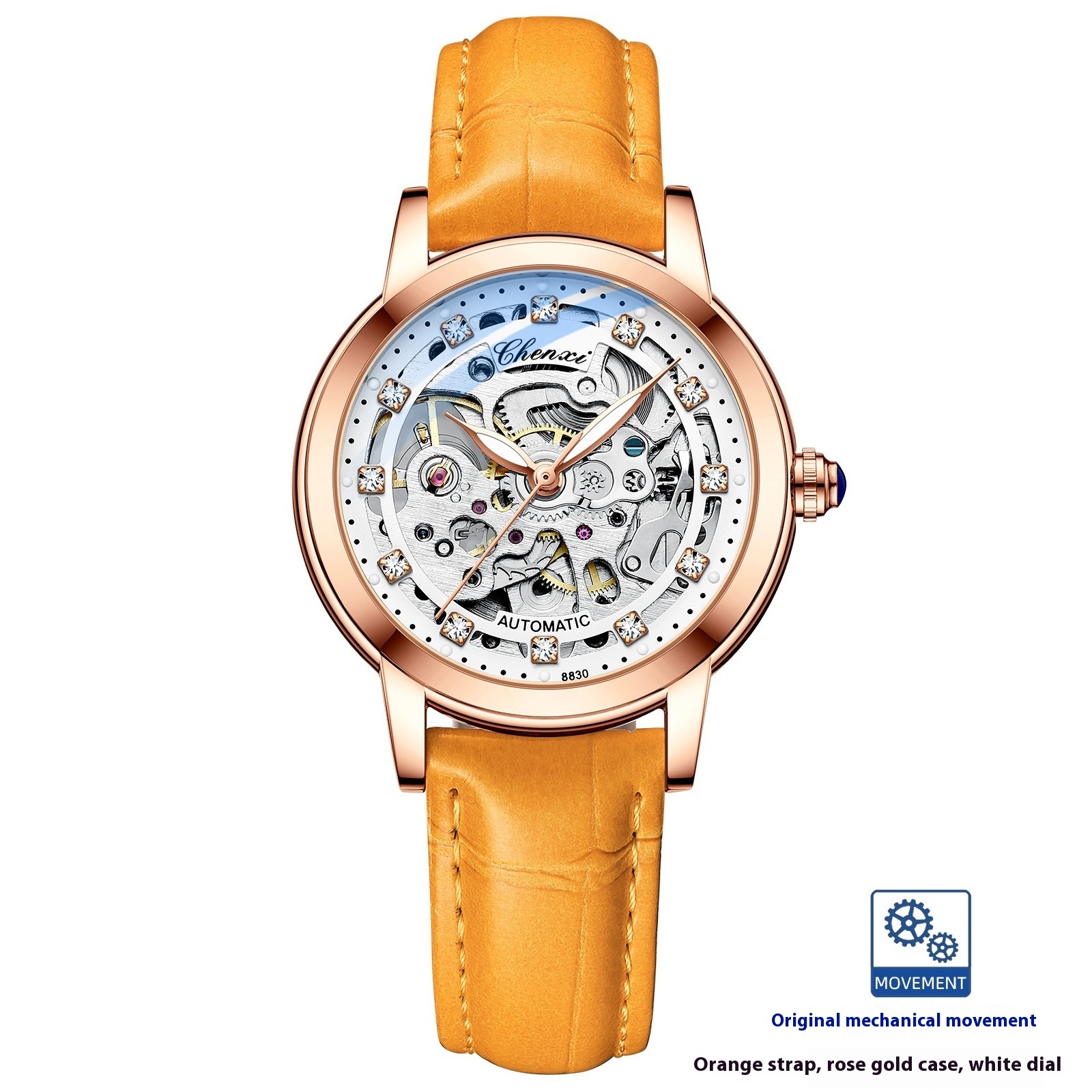 Fashion Diamond Waterproof Automatic Hollow Mechanical Watch - Image 7