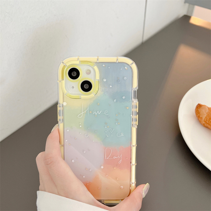 Minimalist Contrast Color Ip 14 Silicone Phone Case - Image 2