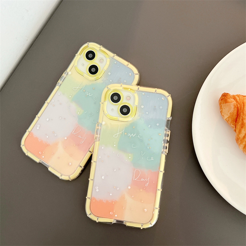 Minimalist Contrast Color Ip 14 Silicone Phone Case - Image 3