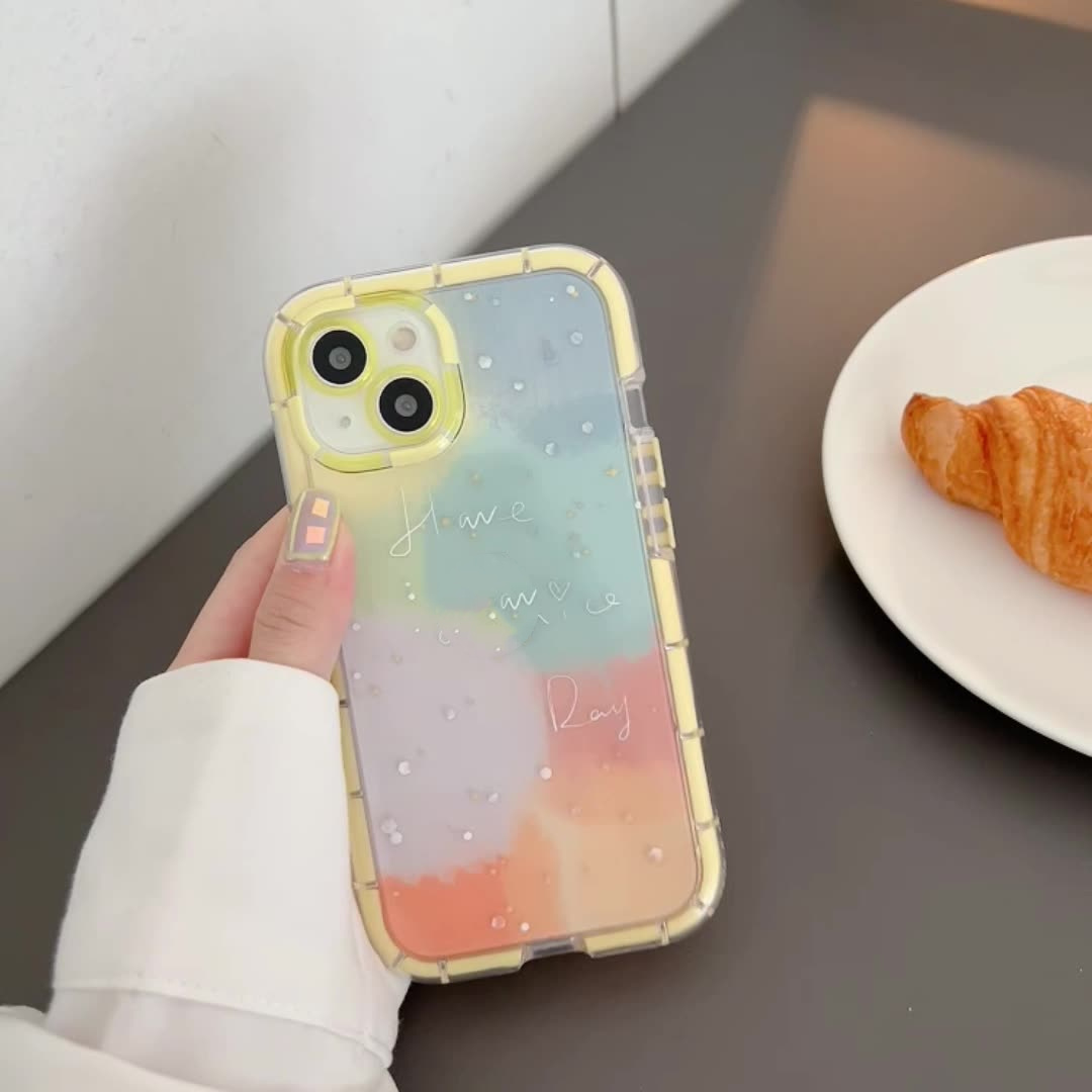 Minimalist Contrast Color Ip 14 Silicone Phone Case - Image 4