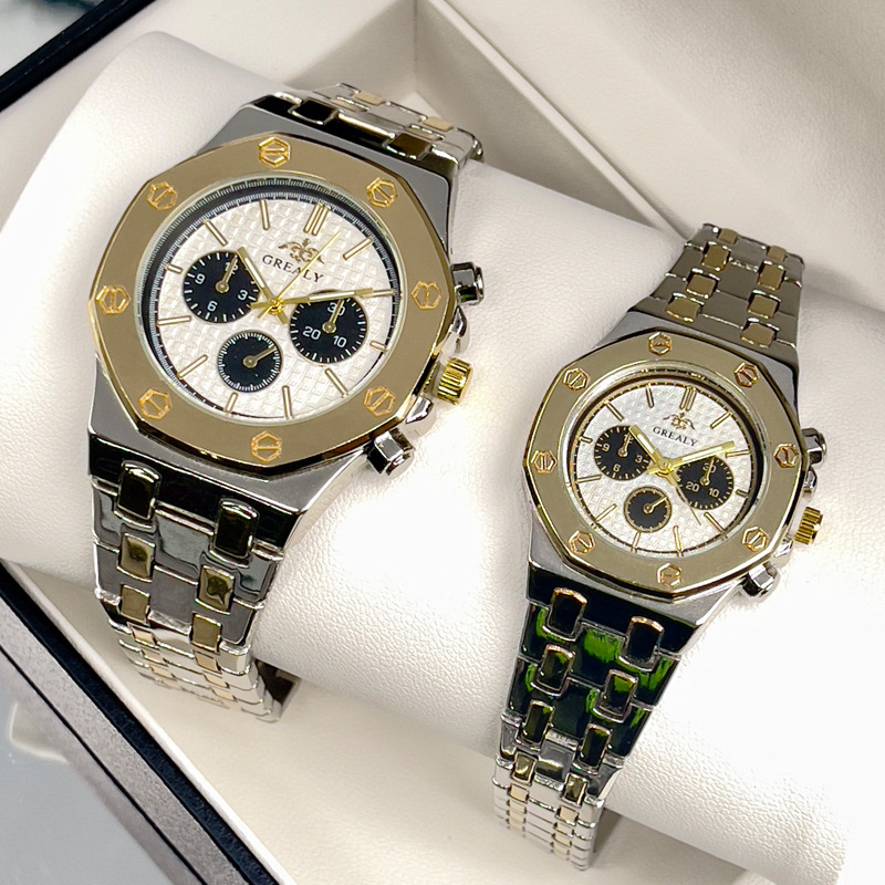 Fashion Men's And Women's Same Steel Belt Quartz With Calendar Waterproof Couple's Watch - Image 9