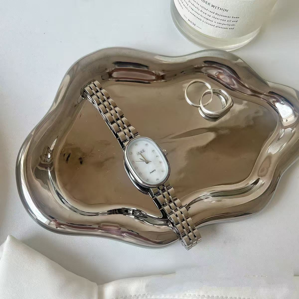 Ice Blue Fritillary Silver Quartz Watch For Women - Image 2