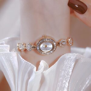 Mid-ancient Fashion Oval Colored Gems Rainbow Light Luxury Watch