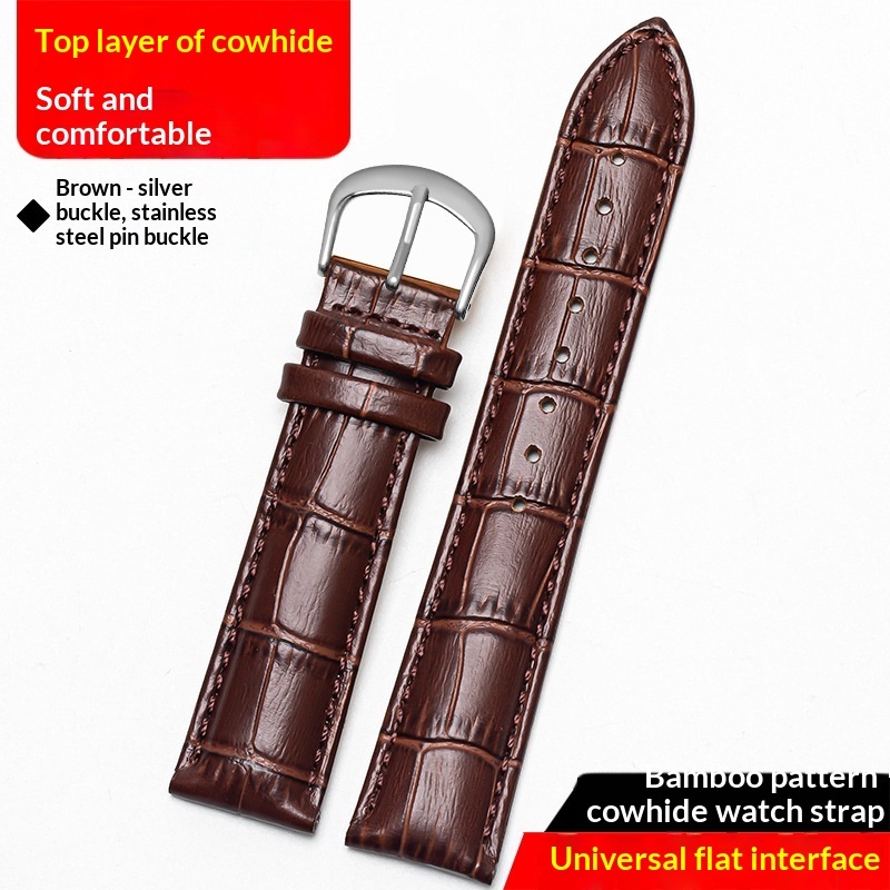 Double-sided Genuine Leather Watch Strap Made From Top-layer Calfskin - Image 2