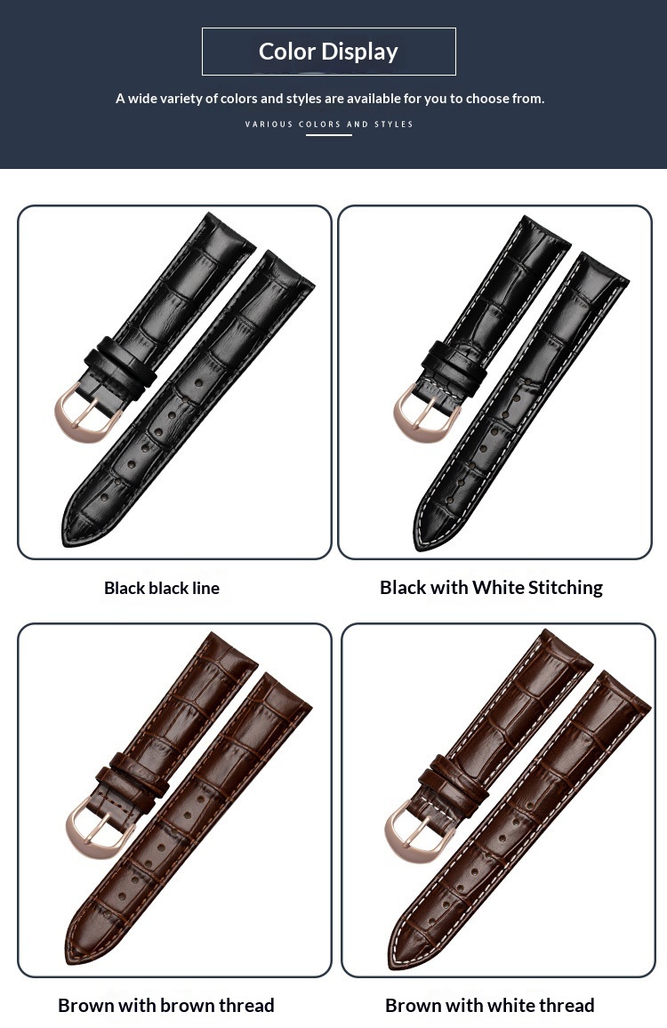 Double-sided Genuine Leather Watch Strap Made From Top-layer Calfskin - Image 5