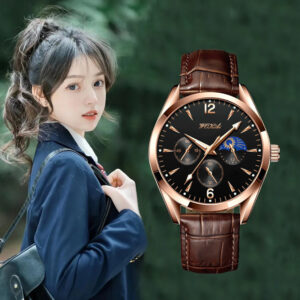 Fashion Simple Fake Three-eye Steel Belt Quartz Watch