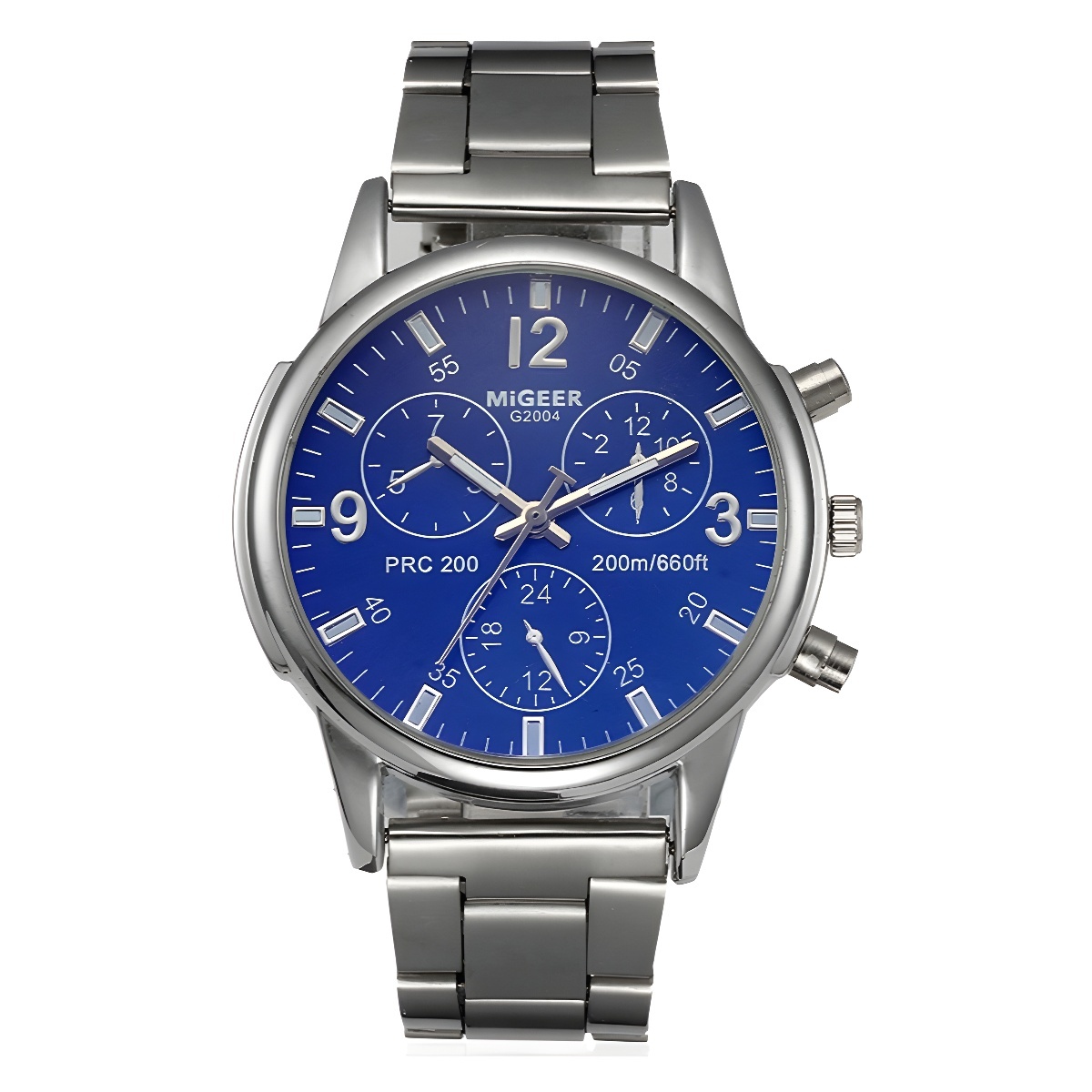 Fashion Simple Fake Three-eye Steel Belt Quartz Watch - Image 2