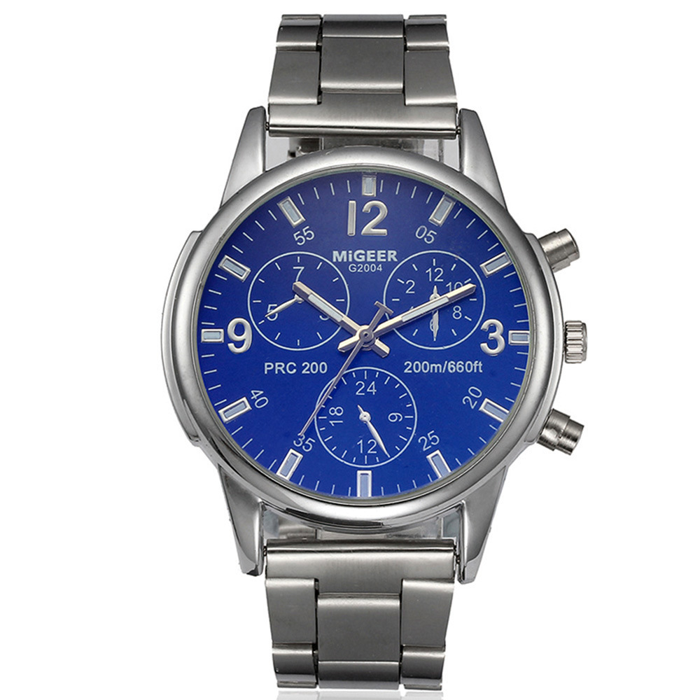 Fashion Simple Fake Three-eye Steel Belt Quartz Watch - Image 6