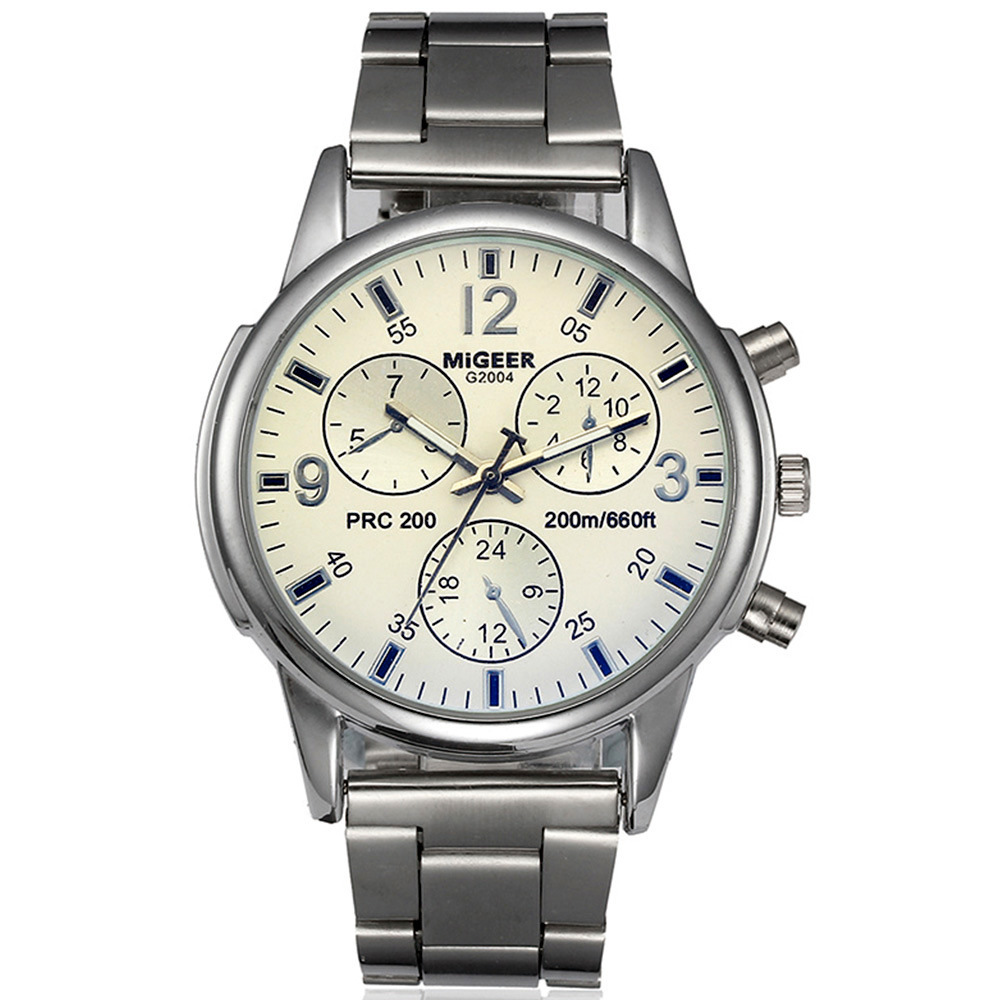 Fashion Simple Fake Three-eye Steel Belt Quartz Watch - Image 7