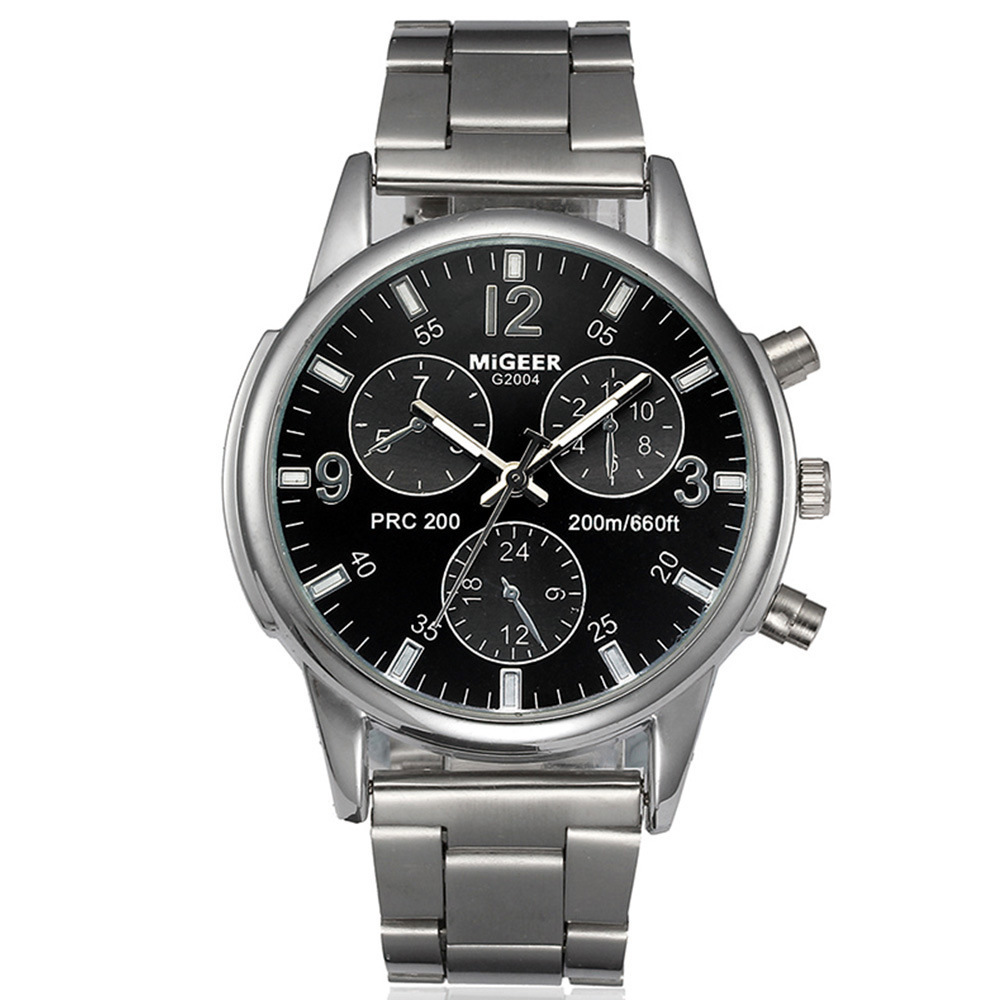 Fashion Simple Fake Three-eye Steel Belt Quartz Watch - Image 8