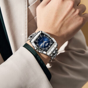 Square Wine Barrel Men's Steel Strip Waterproof Fully Automatic Watch