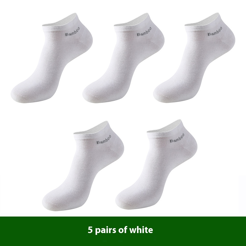 Men's Breathable Bamboo Fiber Solid Color Short Socks - Image 6