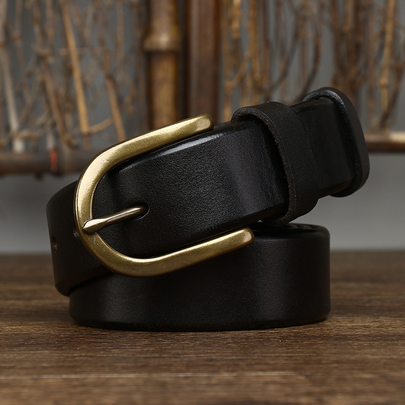 3.3CM Wide Copper Buckle Trendy Fashion Retro Belt Men - Image 8