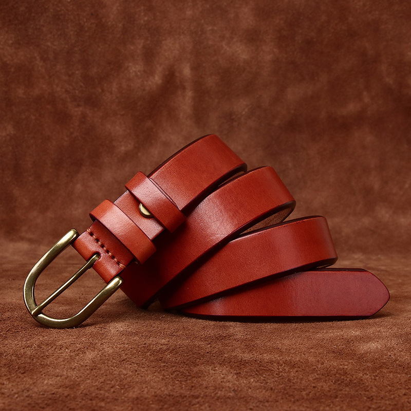 3.3CM Wide Copper Buckle Trendy Fashion Retro Belt Men - Image 9