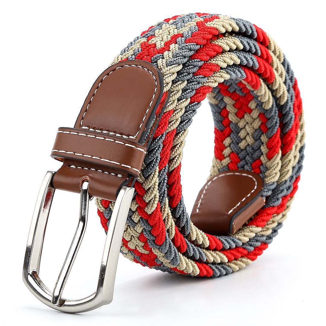 Men's Casual Stretch Woven Leather Belt - Image 6