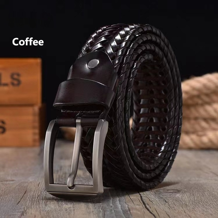 Leather Pin Buckle Handmade Couple's Pant Trendy Casual Belt - Image 9