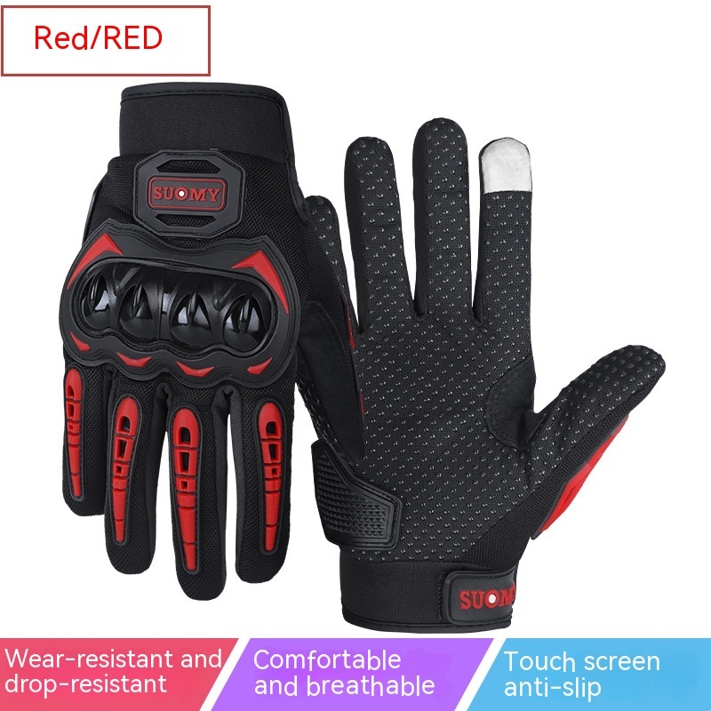 Men's Full Finger Case Drop-resistant Touch Screen Breathable Motorbike Gloves - Image 3