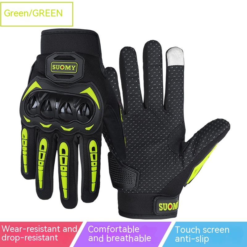 Men's Full Finger Case Drop-resistant Touch Screen Breathable Motorbike Gloves - Image 5