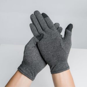 Grey Full Finger Touch Screen Health Pressure Gloves