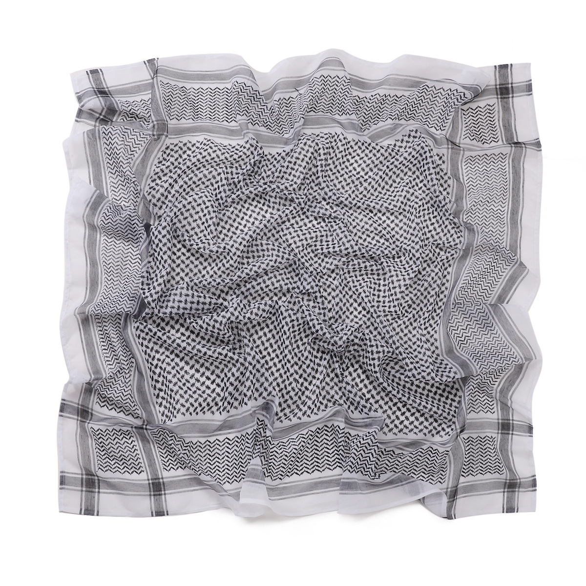 Men's Scarf Jacquard Wave Pattern Large Size Square Scarf - Image 3