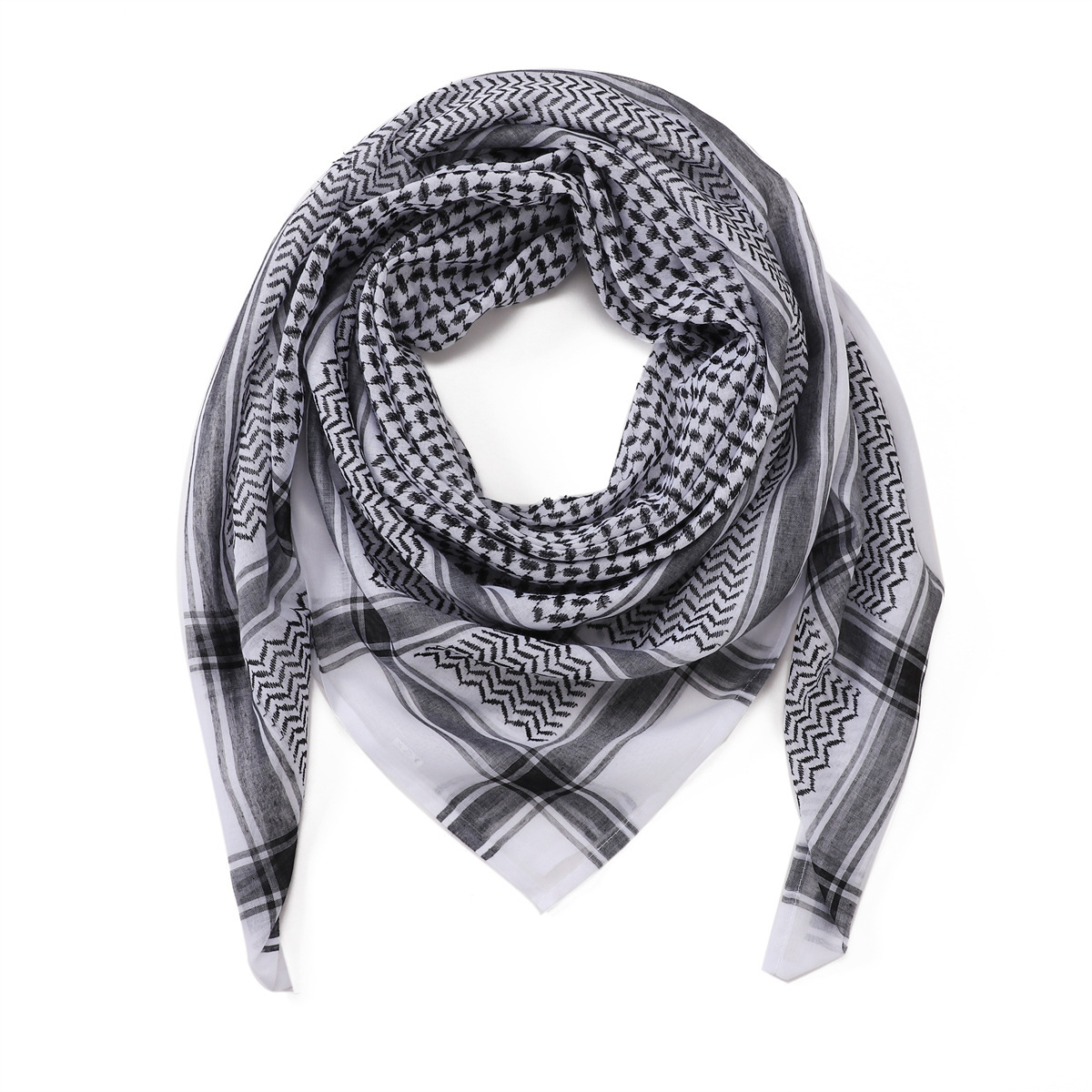 Men's Scarf Jacquard Wave Pattern Large Size Square Scarf - Image 5