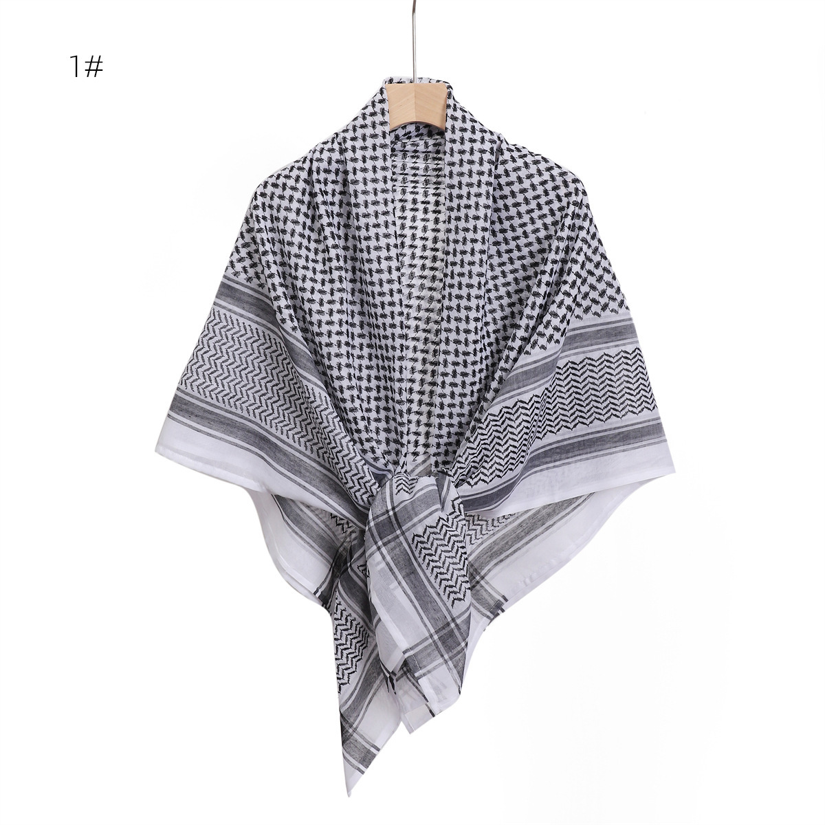 Men's Scarf Jacquard Wave Pattern Large Size Square Scarf - Image 6