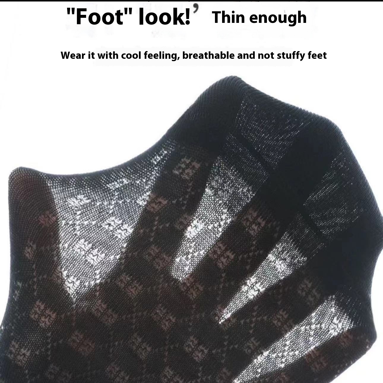 Men's Mid-calf Length Sock Ultra-thin Mesh Breathable Black And White Sports Stockings - Image 5