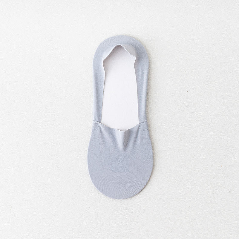 Men's Ice Silk Silicone Anti-off Invisible Pure Cotton Sweat Absorbing Boat Socks - Image 7