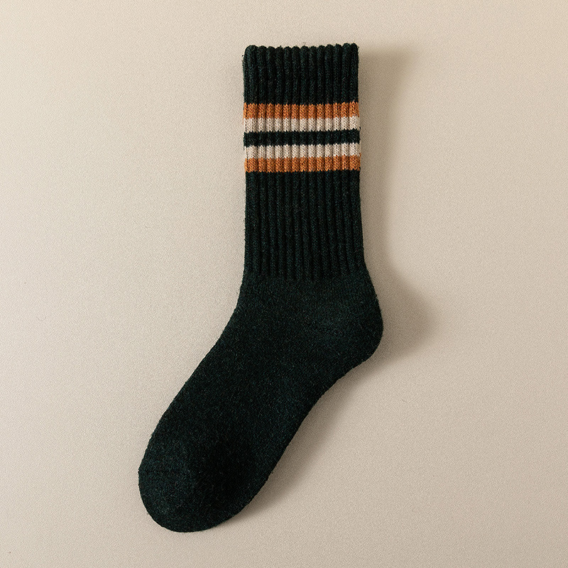 Men's Mid-calf Length Sports Stockings Autumn And Winter Fleece-lined Terry Cotton Socks - Image 10