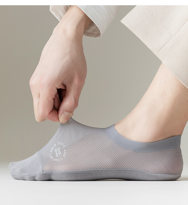 Men's Mesh Breathable Pure Cotton Invisible Socks - Image 5