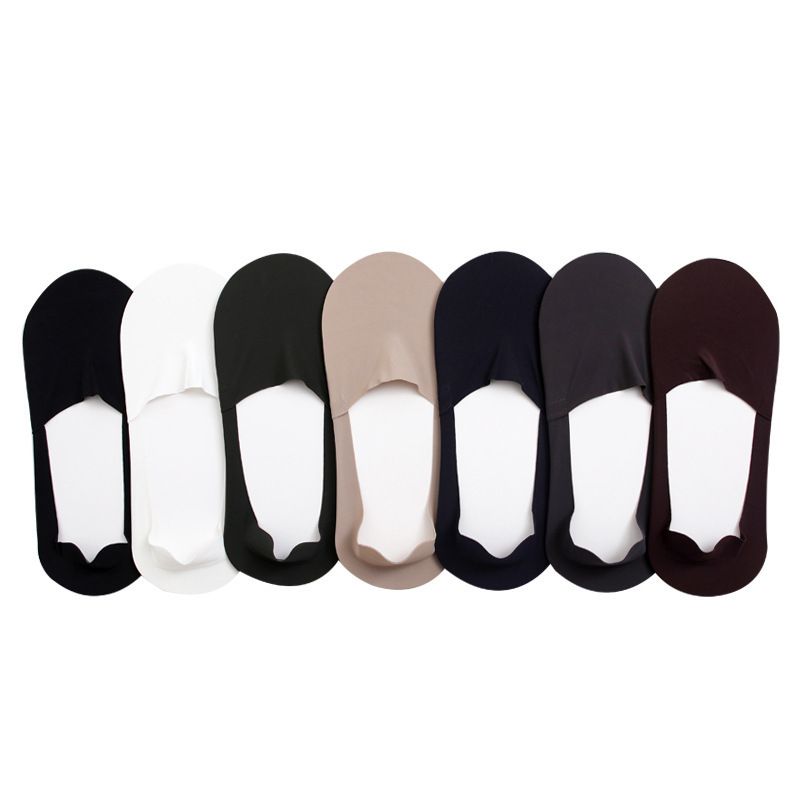 Men's Ice Silk Silicone Anti-off Invisible Pure Cotton Sweat Absorbing Boat Socks - Image 10
