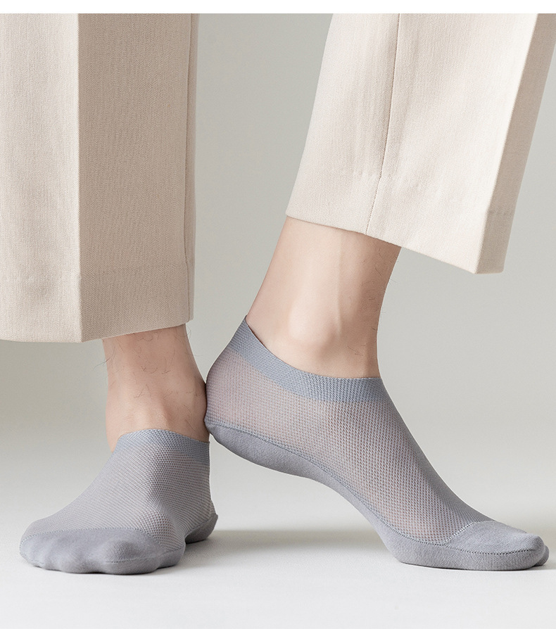 Men's Mesh Breathable Pure Cotton Invisible Socks - Image 10