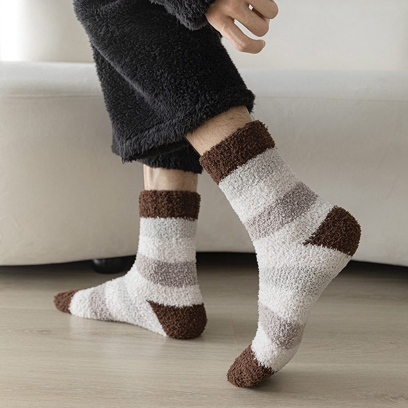 Autumn And Winter Thickened Fleece-lined Tube Socks Men's Knee High Socks Towel Room Socks Adult - Image 2