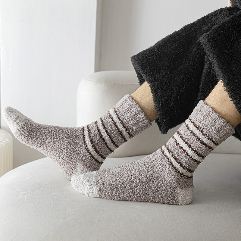 Autumn And Winter Thickened Fleece-lined Tube Socks Men's Knee High Socks Towel Room Socks Adult - Image 3