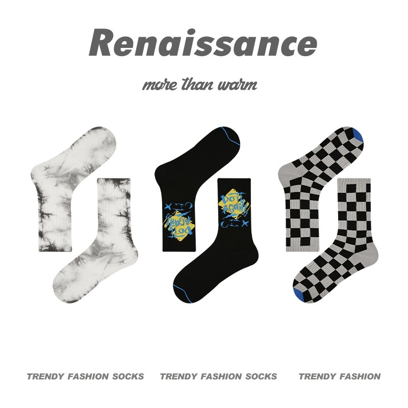 Renaissance Original Tube Socks Simple Letters Men - Image 9