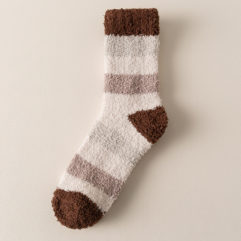 Coral Fleece Socks Men's Mid-calf Length Autumn And Winter Thickened Plus Velvet Tube Sleeping Sleeping Socks Warm Keeping Floor Men's Stockings - Image 3