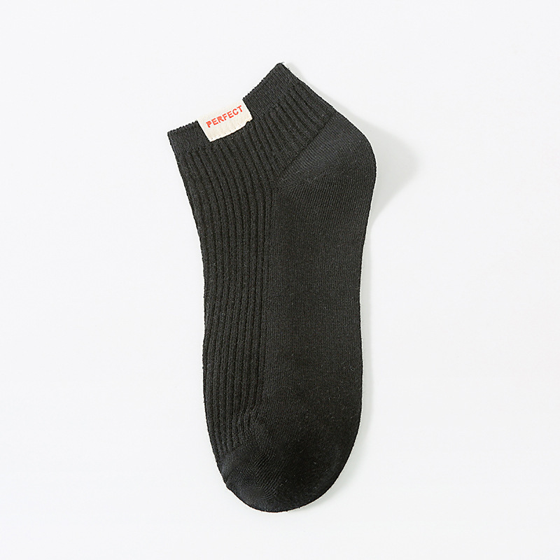 Solid Color Men's Calibration Socks Double Needle Cotton - Image 6