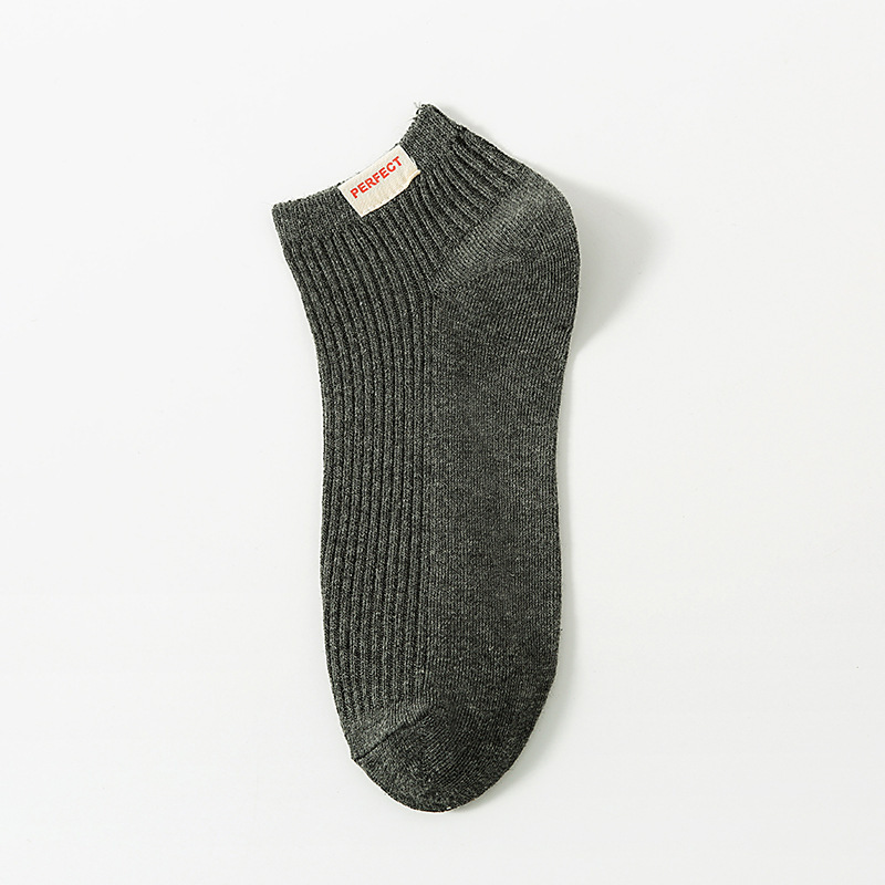 Solid Color Men's Calibration Socks Double Needle Cotton - Image 9