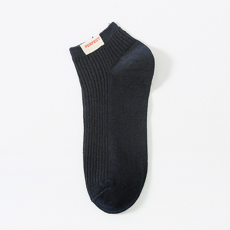 Solid Color Men's Calibration Socks Double Needle Cotton - Image 10