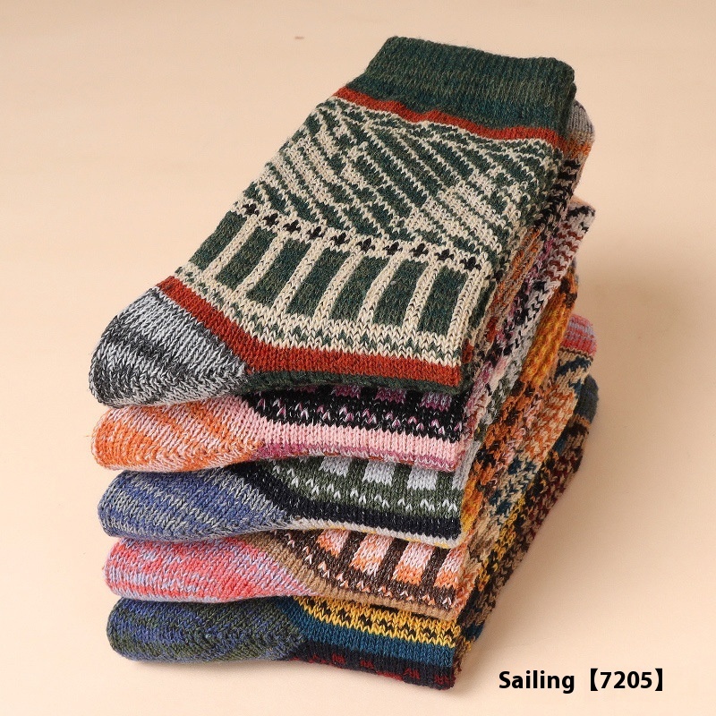 5-10 Pairs Retro Thick Line Men's Stockings Autumn And Winter Warm - Image 7