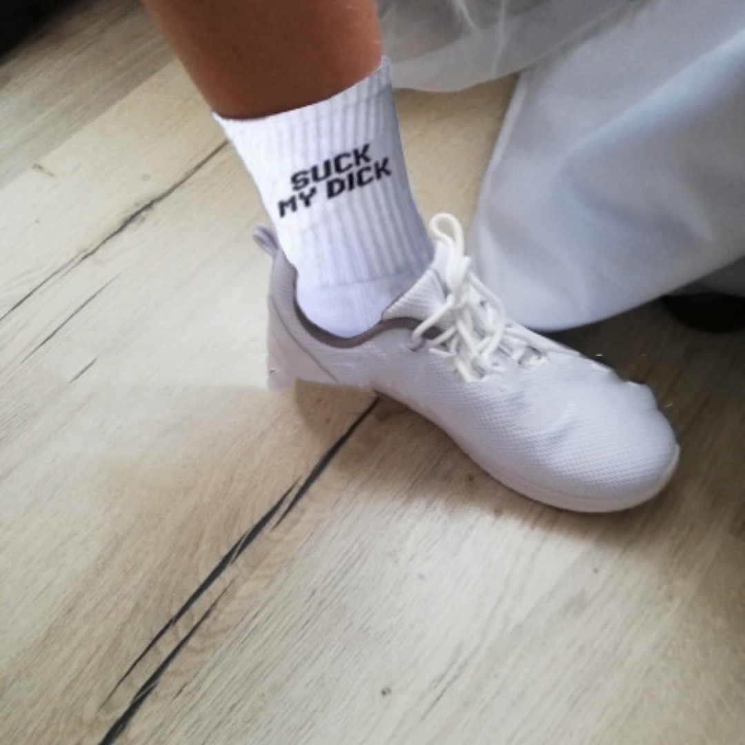 Men's Simple Casual White Letter Cotton Sock - Image 4