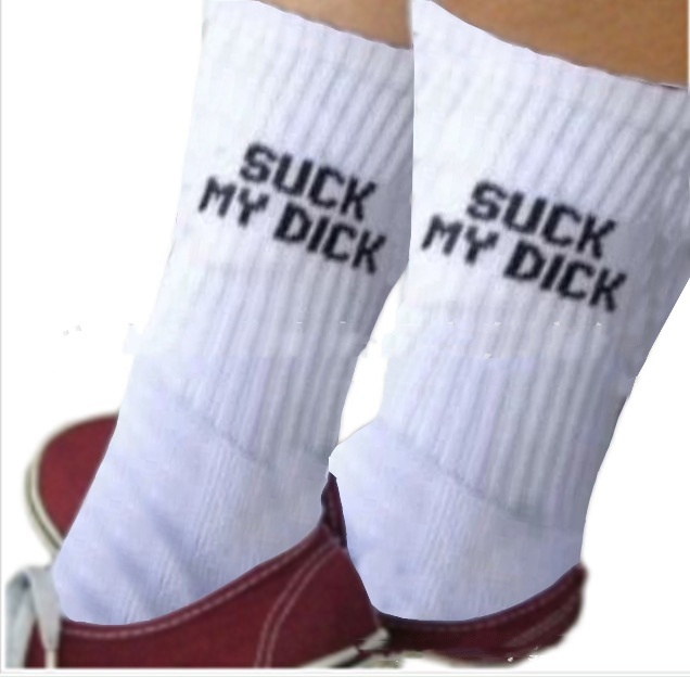 Men's Simple Casual White Letter Cotton Sock - Image 5